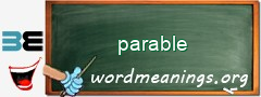 WordMeaning blackboard for parable